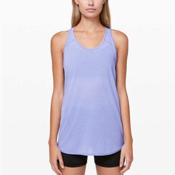 Lululemon Size 10 Essential Racerback Pleated Tank Top Hydrangea Blue - Picture 1 of 4